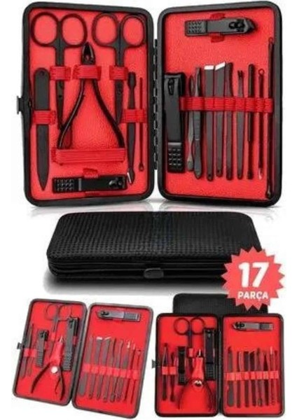 17 Parça El Ayak Bakım Seti Tırnak Temizleme Manikür Pedikür Cımbız Törpü T - ME001W-51NWG modelleri