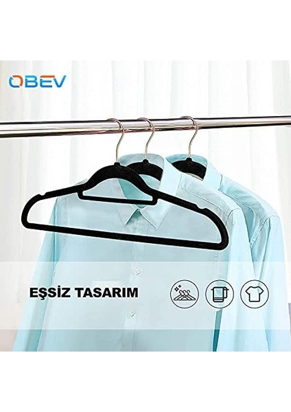 Premium Kadife Askı Pantolon Askısı Elbise Askısı Dolap Askı Yüksek Kalite Kadife Kıyafet Askısı (10)
