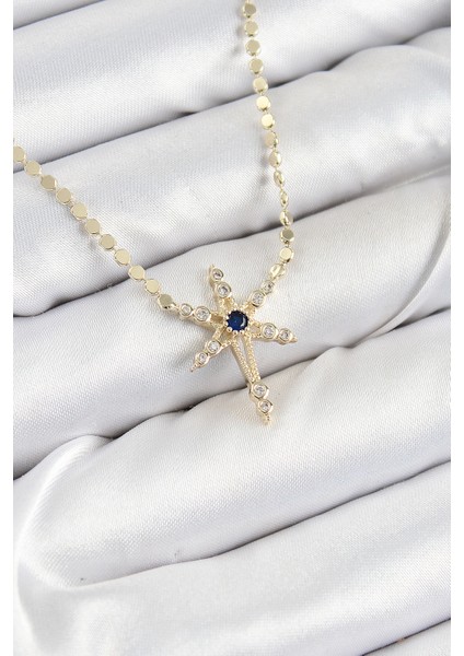 Pirinç Zirkon Taşlı Kutup Yıldızı Model Ezme Zincir Gold Renk Kadın Kolye - TJ-BKO10388