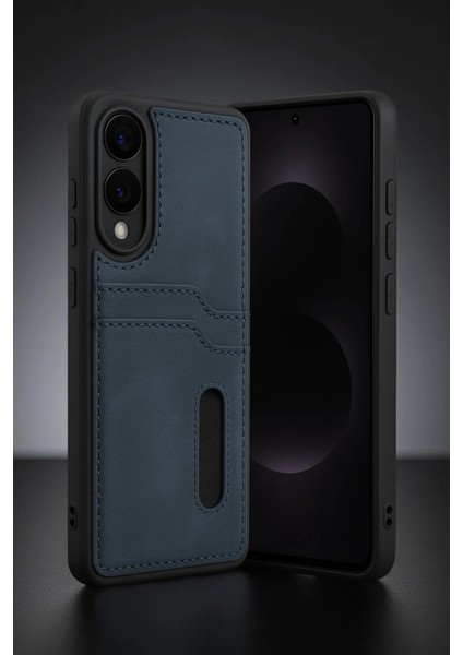 Samsung Galaxy S25 Edge Sara Kartvizitli Deri Kılıf - LACIVERT-(5796) - ME001W-51EQ50 fiyatları