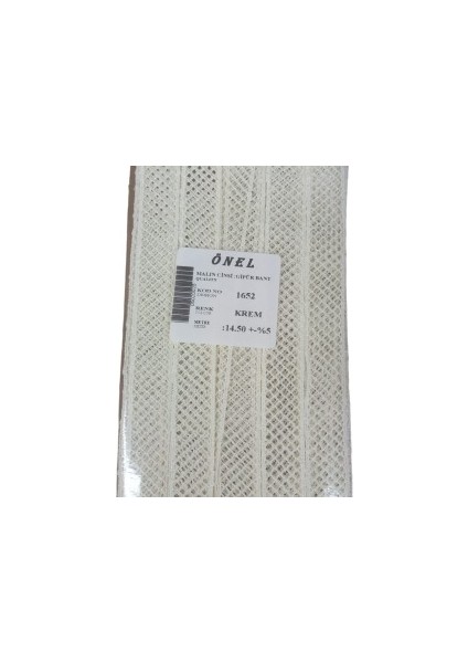 Dantel Polyester Güpür Bant Krem 14,50 Metre En 3 cm ON-1652-KR