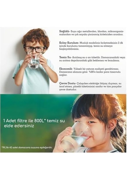 Water Seramik Filtreli Musluk Ucu Arıtıcı / 3 Adet Seramik Filtreli KARTUŞ/GW-D02P2