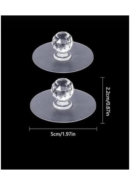 Yapışkanlı Kristal Kulp Askı Dolap, Ayna, Kapak Çekme Kulbu Topuz