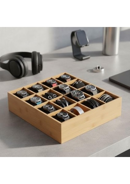Bambu Çekmece Içi 15 Bölmeli Organizer | Çok Amaçlı Takı, Saat, Çorap, Iç Giyim ve Kemer Düzenleyici | Ahşap Organizer Kutu | Masaüstü ve Çekmece Içi Takı, Saat ve Aksesuar Düzenleme Kutusu modelleri