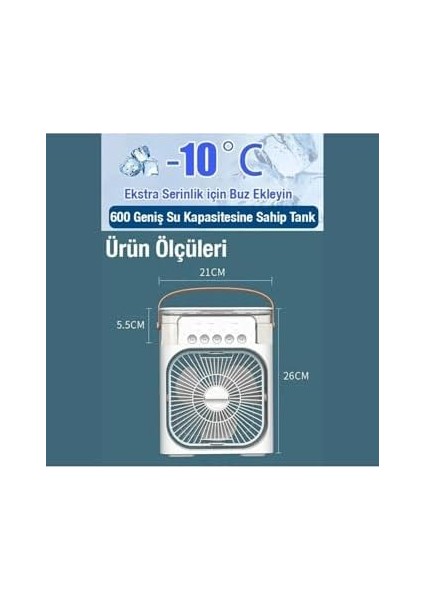 Yeni Işıklı Klima 600ML 5 Spreyli Vantilatör Buzlu Buharlı Mini Klima Mini Fan Buzlu Fan Glr fiyatları