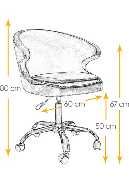 Koket Beyaz Ayaklı Çalışma Sandalyesi Çocuk Bilgisayar Sandalyesi (Ayarlanabilir)