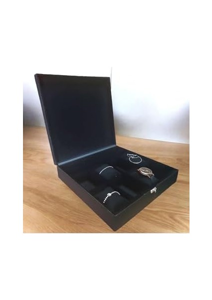 10 Bölmeli Deri Kaplamalı Aksesuar Takı Saat Kutusu Siyah fiyatları