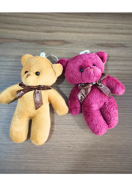 Peluş Ayıcık Anahtarlık ve Çanta Süsü Hediyelik (12CM Boy) 2 Adet