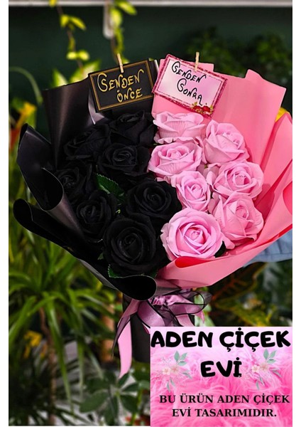 Senden Önce Senden Sonra Gül Buketi A Kalite Kadife Gül Sevgiliye Eşe Doğum Günü Yıl Dönümü Hediyesi