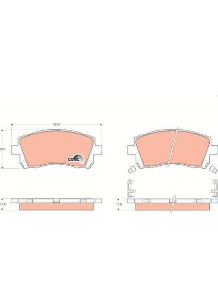GDB3217 Ön Fren Balata Subaru Forester 2.0l S Turbo 97-02 / Outback 2.5l 3.0l 99-09 26296AE080-26296AE100-26296AE141