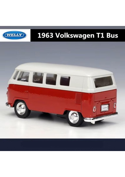 1963 Volkswagen T1 Bus (Kırmızı) 1/18 Model Araba