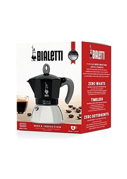 - Indüksiyon Siyah: 6 Cups Ocak Üstü Espresso Pişirici - 280ML - Alt Hazne: Dış Paslanmaz Çelik Iç Alüminyum - Patentli Güvenlik Valfi - Indüksiyon Ocak Türleri Için Uygundur fiyatları