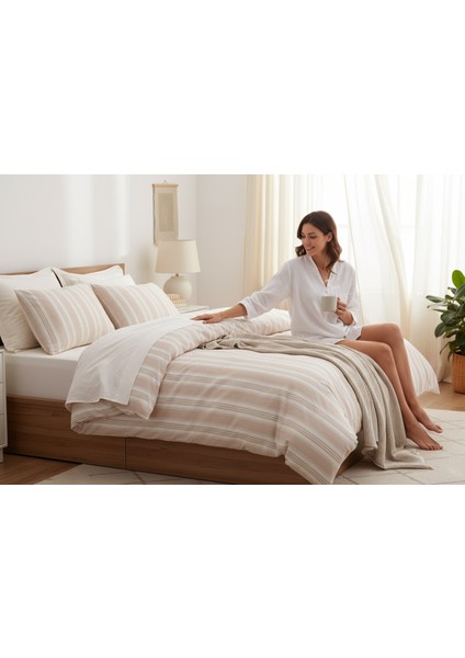 Soft Line Sport Çizgili Nevresim Takımı Çift Kişilik