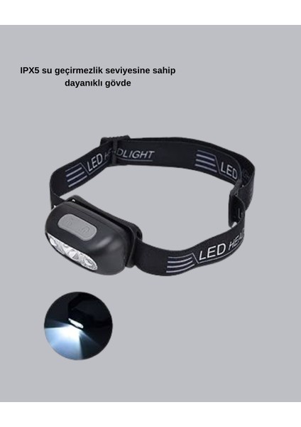 Şarjlı LED Kafa Feneri | 4 Modlu Akıllı Sensörlü Far | Su Geçirmez Ipx5 Kamp - BI001V-4YUI8 fiyatları
