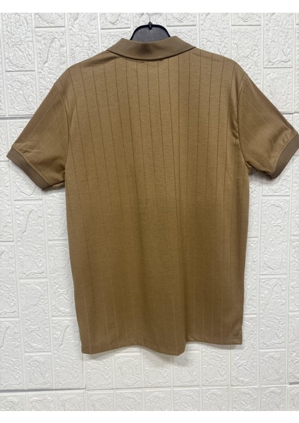 Fermuarlı Çizgi Desenli Polo Yaka Tişört fırsatları