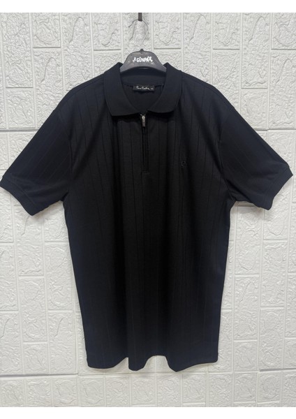 Fermuarlı Çizgi Desenli Polo Yaka Tişört indirimleri