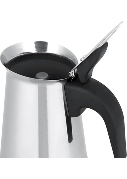Paslanmaz Çelik Espresso Pot - Indüksiyon Uyumlu, Manuel Espresso Cezvesi, Ocak Üstü Espresso Makinesi, Kolay Temizlenebilir & Dayanıklı Tasarım (6 Cup (300ML)) modelleri