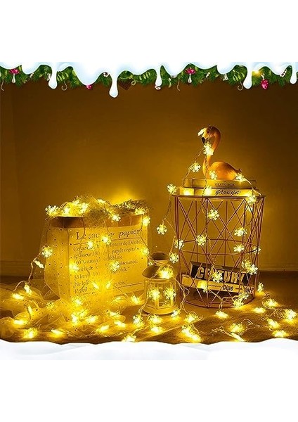 5 Metre LED Işıklı 28&apos;li Kar Tanesi Işık Zinciri Dekoratif Pilli Aydınlatma Ev Dekorasyonu Süsleme Salon Oda Merdiven Balkon Süslemeleri Için Yılbaşı Eğlence Doğum Günlerine Özel Aydınlatma modelleri