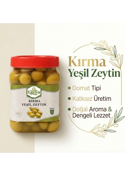 Kırma Yeşil Zeytin 500 G – Ege’den Sofralık Domat Zeytin, Doğal Salamura fırsatları
