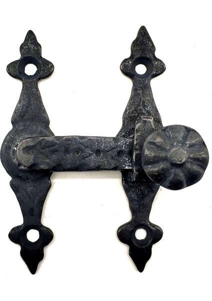 Antika Tarz Dekoratif Pirinç Kapı, Pencere Mandalı - 82X65 Mm, Oksit