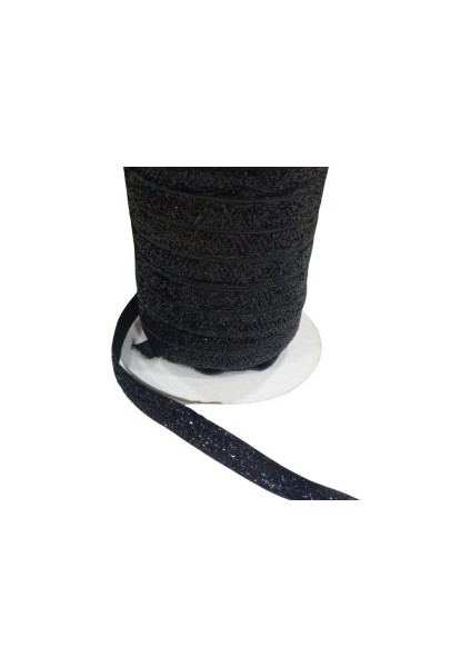 Kadife Kurdele Simli 1 cm Siyah 5 Metre