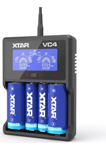 Vc4 Dörtlü Li-Ion / Nı-Cd / Nı-Mh Pil Şarj Cihazı