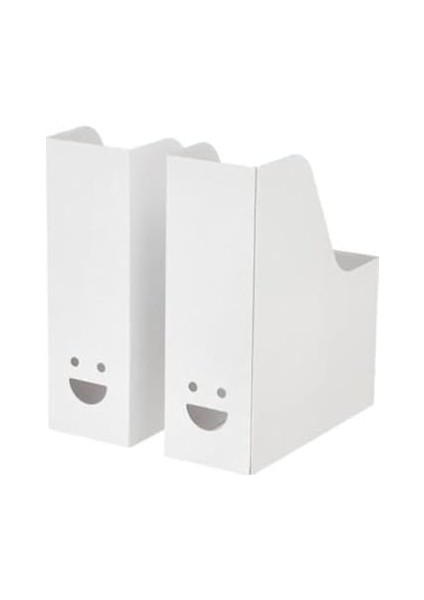 Kolix Dergi Dosyası Seti Karton Klasör Gülen Yüz Beyaz 15 Adet