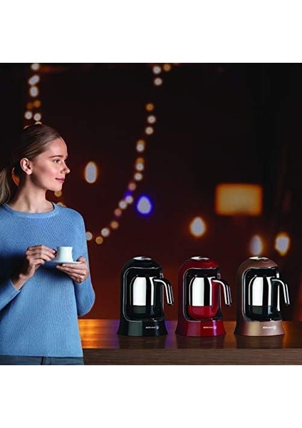 Kahvekolik Siyah/krom Otomatik Kahve Makinesi