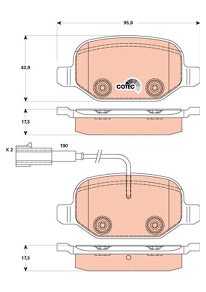 GDB1881 Arka Fren Balatası Alfa Romeo Mıto 09> Fıat Lınea 09> 1.3jtd 1.4tjet 1.6jtd 71770108-77365752-77365858