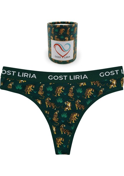 -Tiger Desenli Kadın String Külot