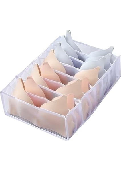 Aee Sütyen Düzenleyici Çekmece Içi Düzenleyici Organizer 8 Bölmeli Şeffaf Beyaz