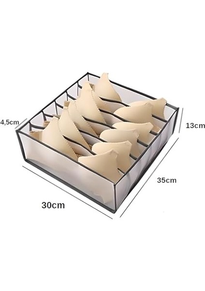 Aee Sütyen Düzenleyici Çekmece Içi Düzenleyici Organizer 8 Bölmeli Şeffaf Beyaz fiyatları