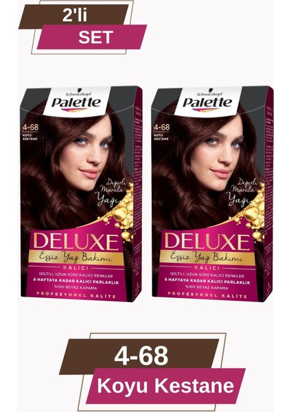 Deluxe Saç Boyası 4-68 Koyu Kestane x 2 Adet