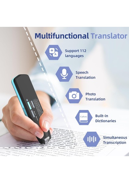Newyes AS1505 Disleksi Okuyucu Kalem Ocr Tarama Sesli Çeviri Destekli Akıllı Kalem 112 Dilde Çeviri fırsatları