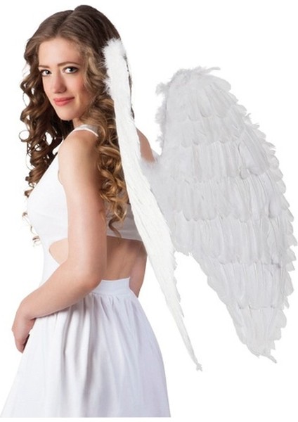 Beyaz Renkli Büyük Boy Melek Kanadı 55X80 cm