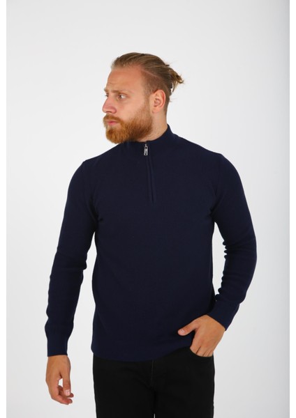 Fermuarlı Dik Yaka Triko Kazak fiyatları