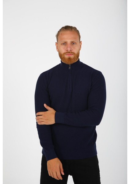 Fermuarlı Dik Yaka Triko Kazak modelleri