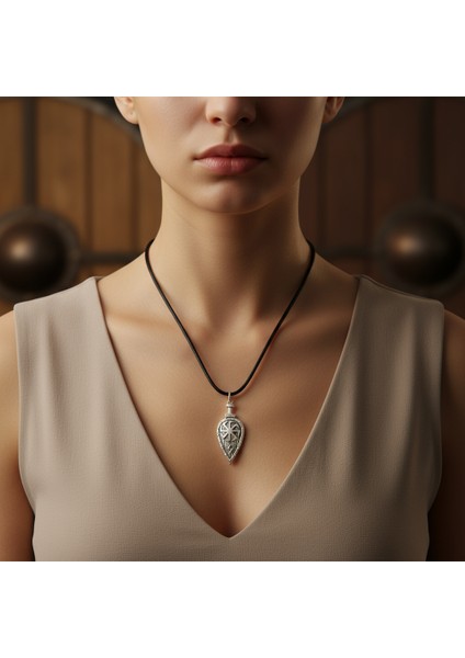 Viking Kolovrat Kalkan Gümüş Kaplama Deri İp Kolye fiyatları