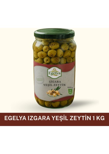 Izgara Yeşil Zeytin 1 kg – Doğal, Katkısız, Koruyucusuz