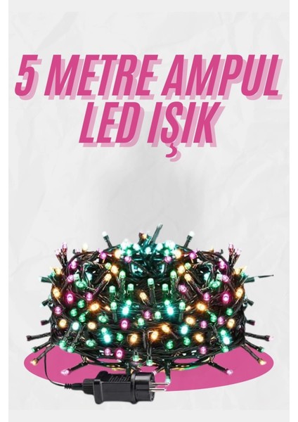 5 Metre Ampul LED Işık Renkli Rgb Çok Renkli LED Aydınlatma