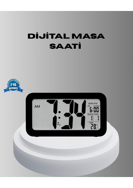 Dijital Masa Saati Sensörlü Aydınlatmalı Alarm ve Sıcaklık Ölçerli - ME001W-51WAY1