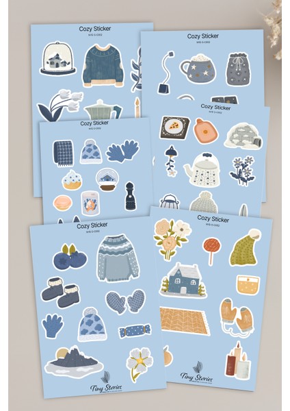 Cozy Temalı Sticker Seti - 6 Adet / Ajanda, Defter,bullet Journal,scrapbook