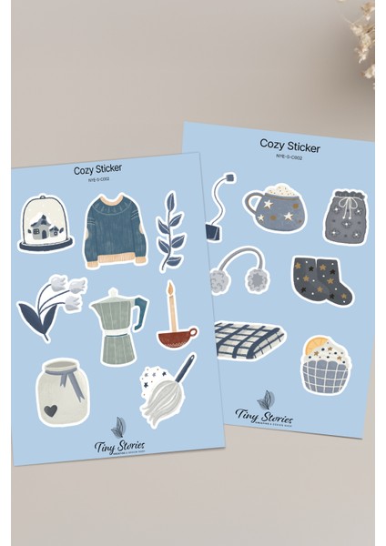 Cozy Temalı Sticker Seti - 6 Adet / Ajanda, Defter,bullet Journal,scrapbook fırsatları