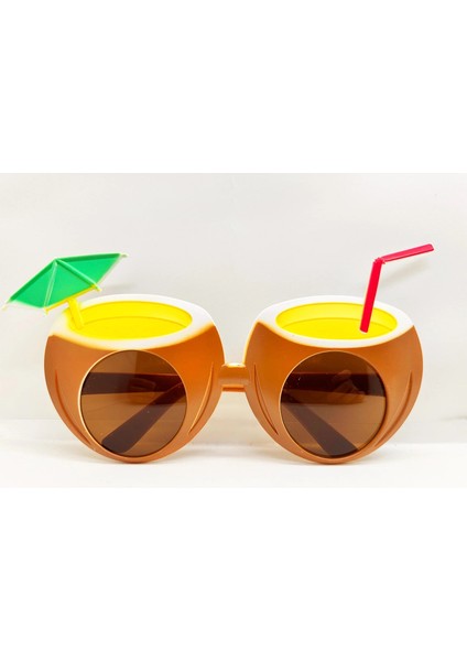 Hindistan Cevizi Tasarımlı Yaza Merhaba Parti Gözlüğü