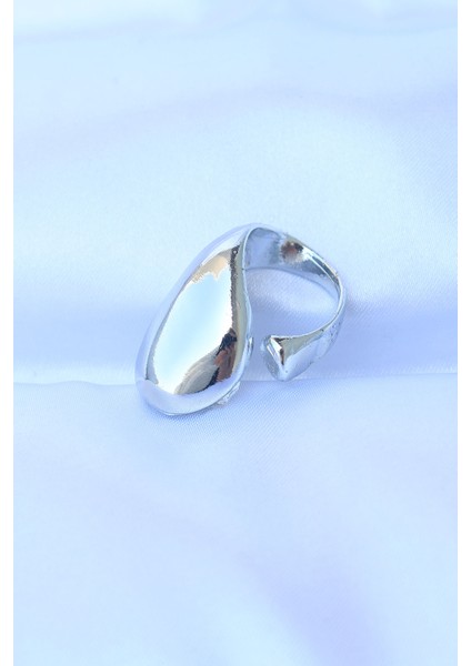 Pirinç Gümüş Renk Ayarlanabilir Iri Bombeli Yüzük - TJ-BYK3177 fiyatları