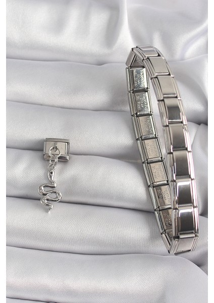 316L Çelik Gümüş Renk Sallantı Yılan Model Nomination Charm - TJ-BC1174 fiyatları