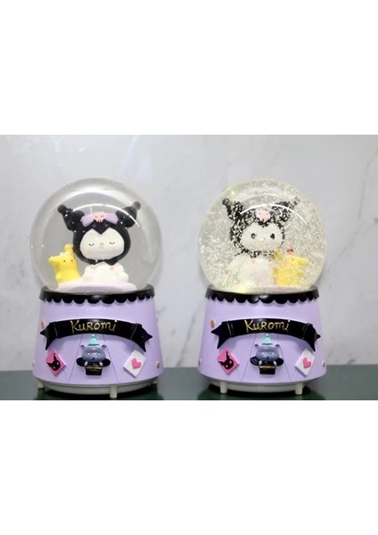 Kuromi Içi Dönmeli Püskürtmeli Işıklı Müzikli Kar Küresi Büyük Boy Model 2
