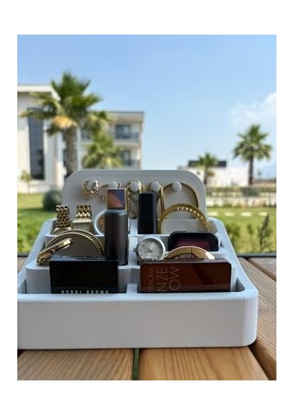 Takı, Saat ve Kozmetik Organizeri - Şık ve Modern Tasarım, Mükemmel Fonksiyonellik Beyaz fiyatları