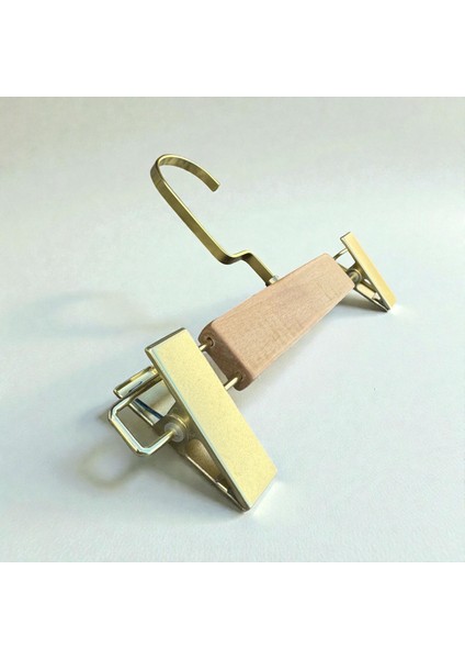 Naturel Ahşap Çocuk ve Bebek Askısı Pantolon ve Etek Askısı Mandallı Amerikan Kanca 10 Adet Özel Tasarım modelleri