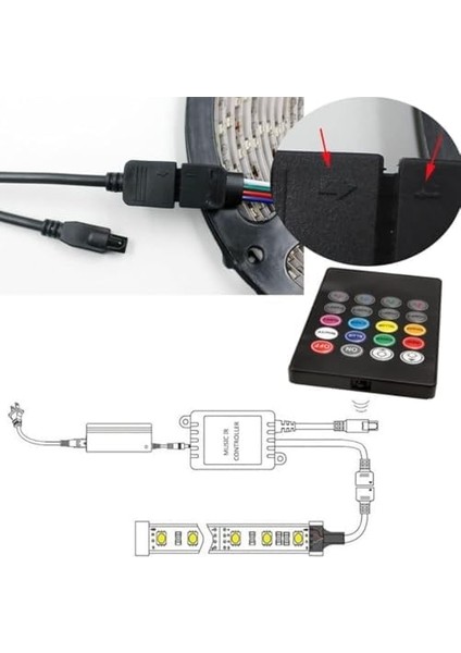 Rgb Şerit LED Işık – SB-6525, Müzik ve Ses Duyarlı, Ritim Algılayan, Otomatik Renk Değiştiren, Oyun Odası, Tv, Parti, Yatak Odası Dekorasyonu Için (5 Metre) fiyatları